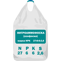 Нитроаммофоска (азофоска) марка NPK 27 - 6 - 6 +S ТУ 2186-031-00206486-2013